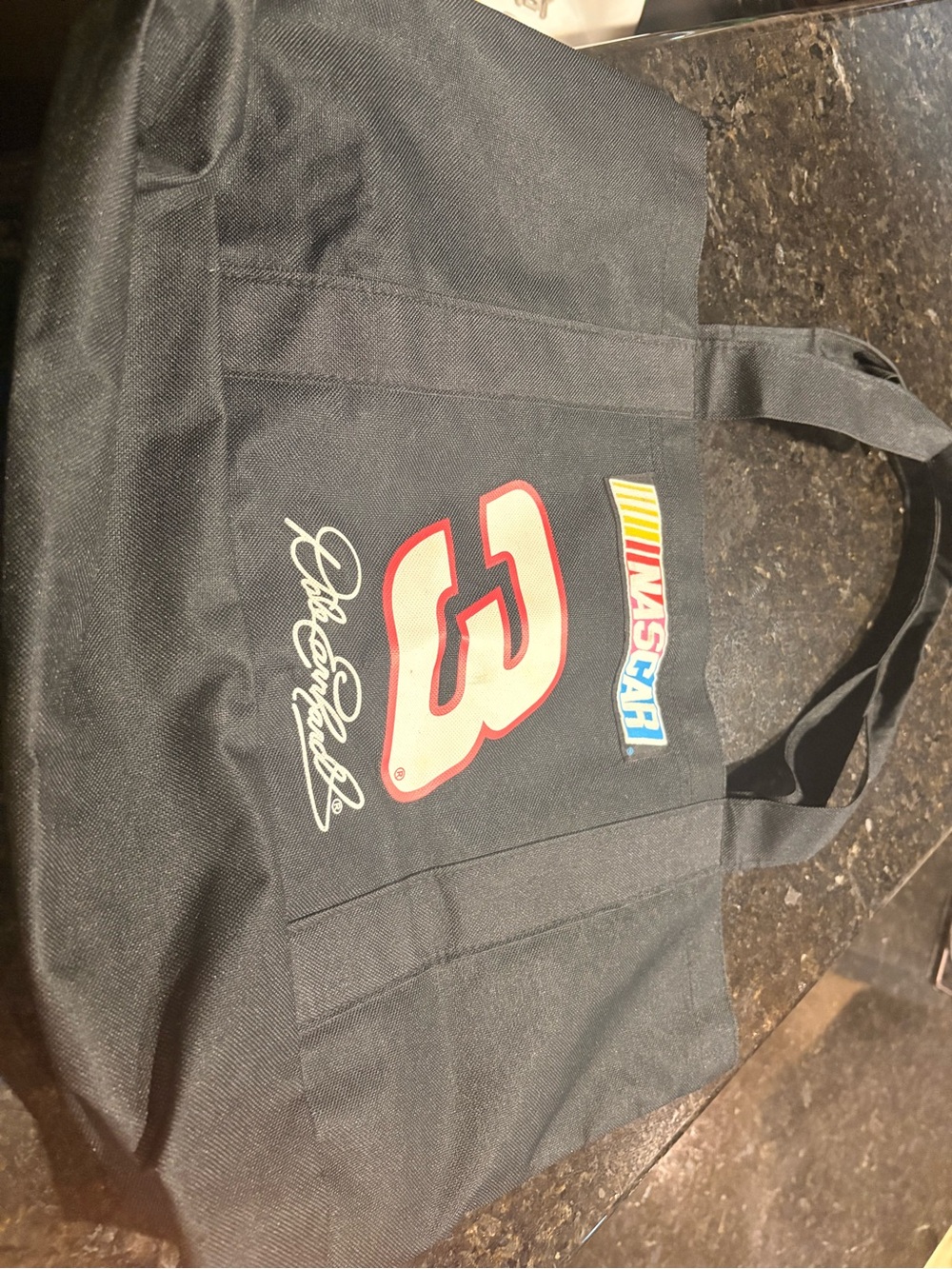 NASCAR Black Tote Bag with Red Number 3 Accent
